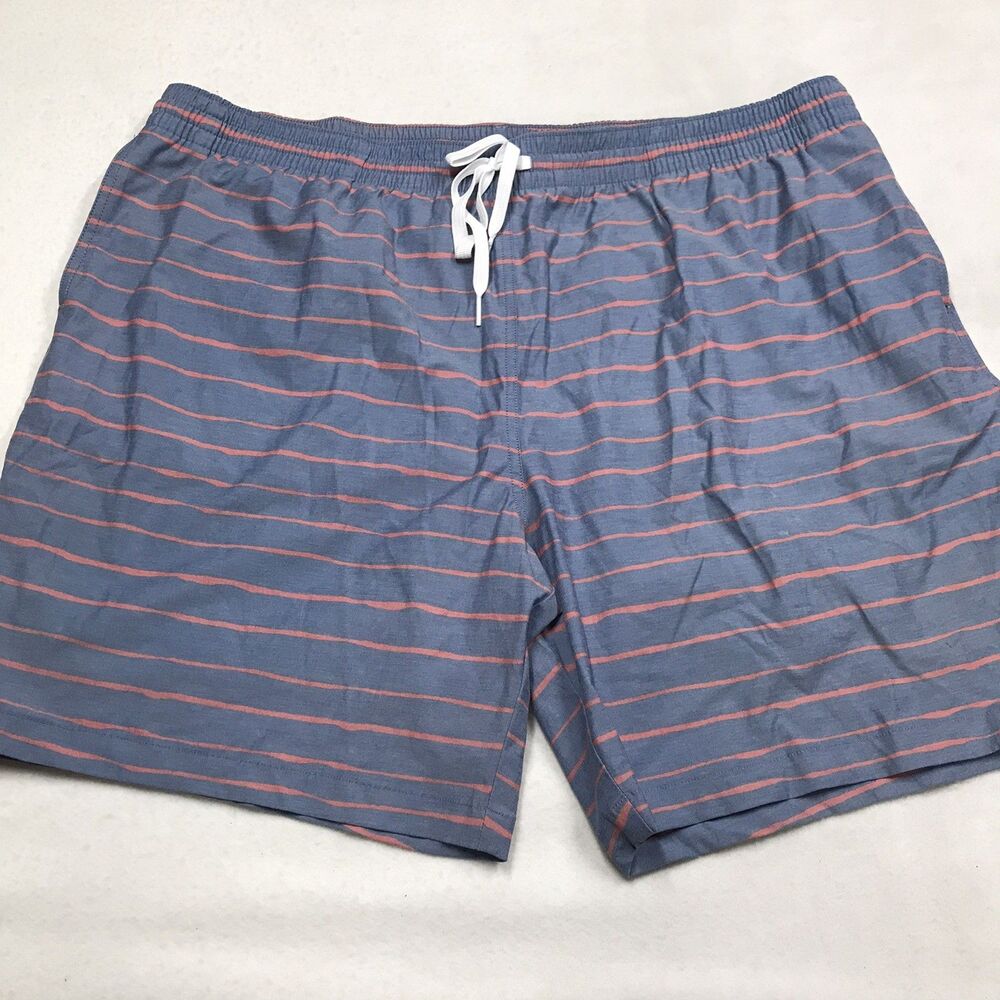 CHUBBIES Lined Swim Short Men 3XL XXXL Blue Stripe Nylon Blend Trunks Drawstring